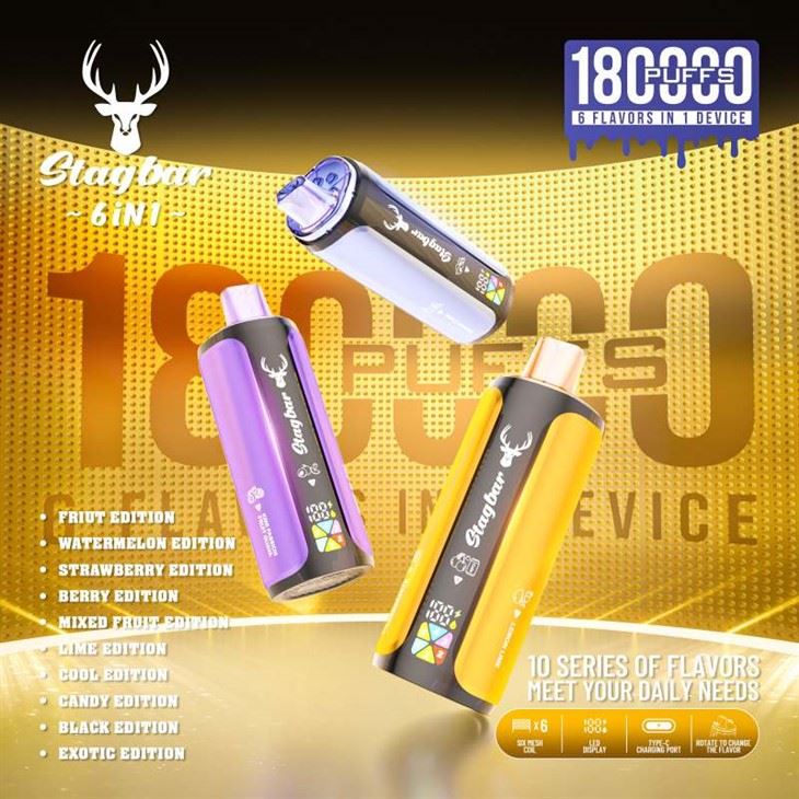StagBar 6 tuumaa1 180K Puffs Vape